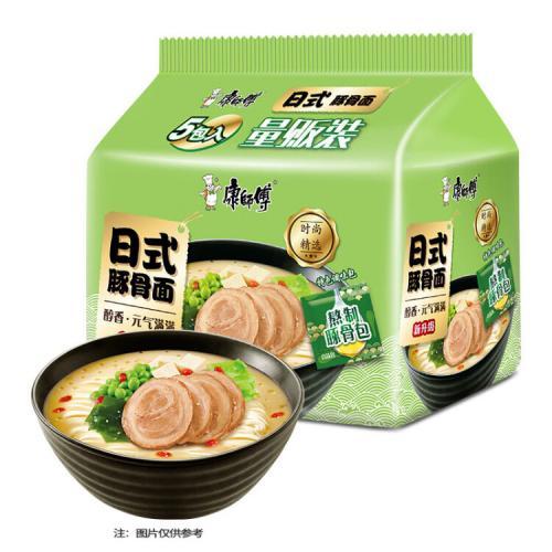 康师傅日式叉烧豚骨面 5连包