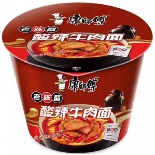 康师傅桶装酸辣牛肉面122G