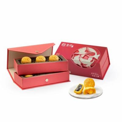 香港皇玥时常系列：经典流心双辉月盒(流心奶黄、流心芝麻月饼各3件）