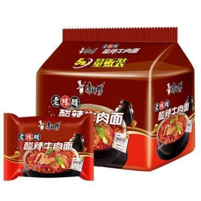 康师傅酸辣牛肉面 5连包
